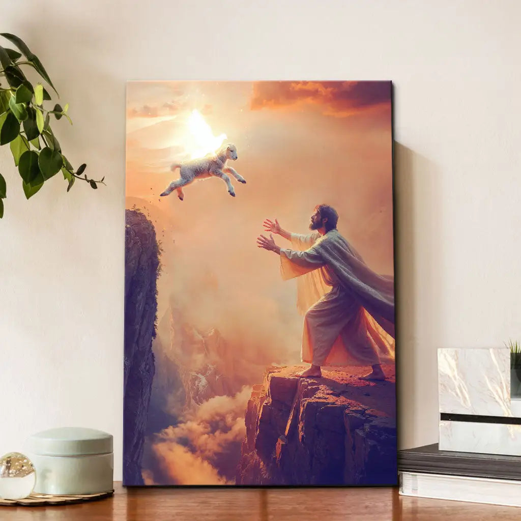 Christian Wall Art - Lamb Jumps To Jesus Canvas Print