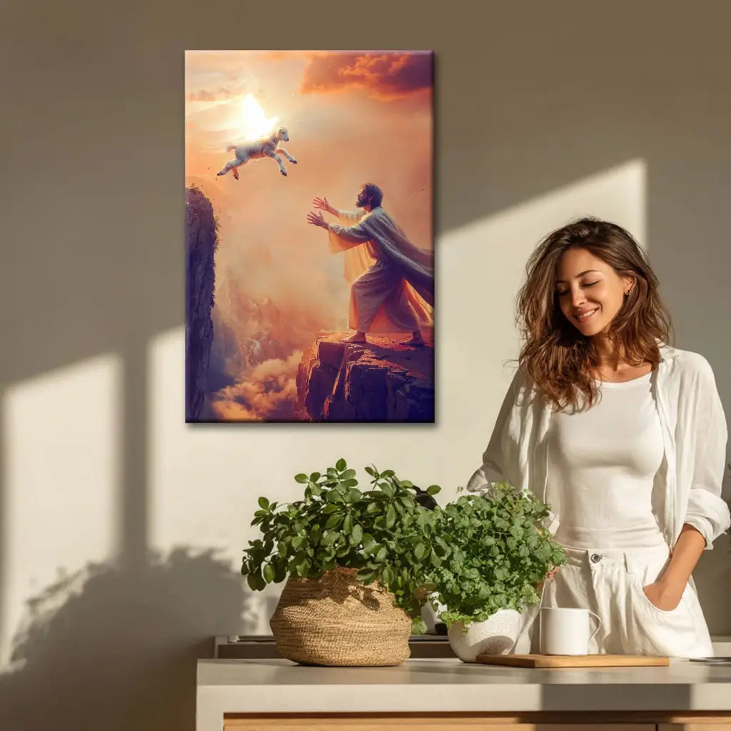 Christian Wall Art - Lamb Jumps To Jesus Canvas Print