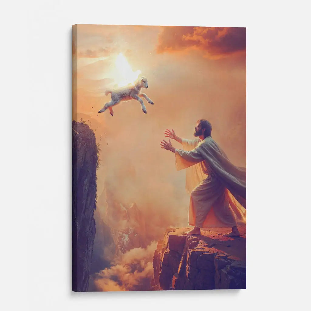 Christian Wall Art - Lamb Jumps To Jesus Canvas Print