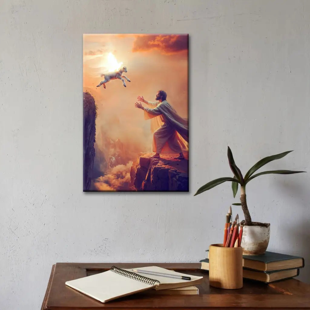 Christian Wall Art - Lamb Jumps To Jesus Canvas Print