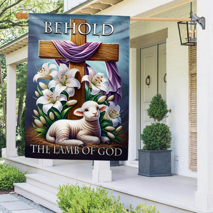 FLAGWIX  Easter Day Christian Cross Behold The Lamb Of God Flag
