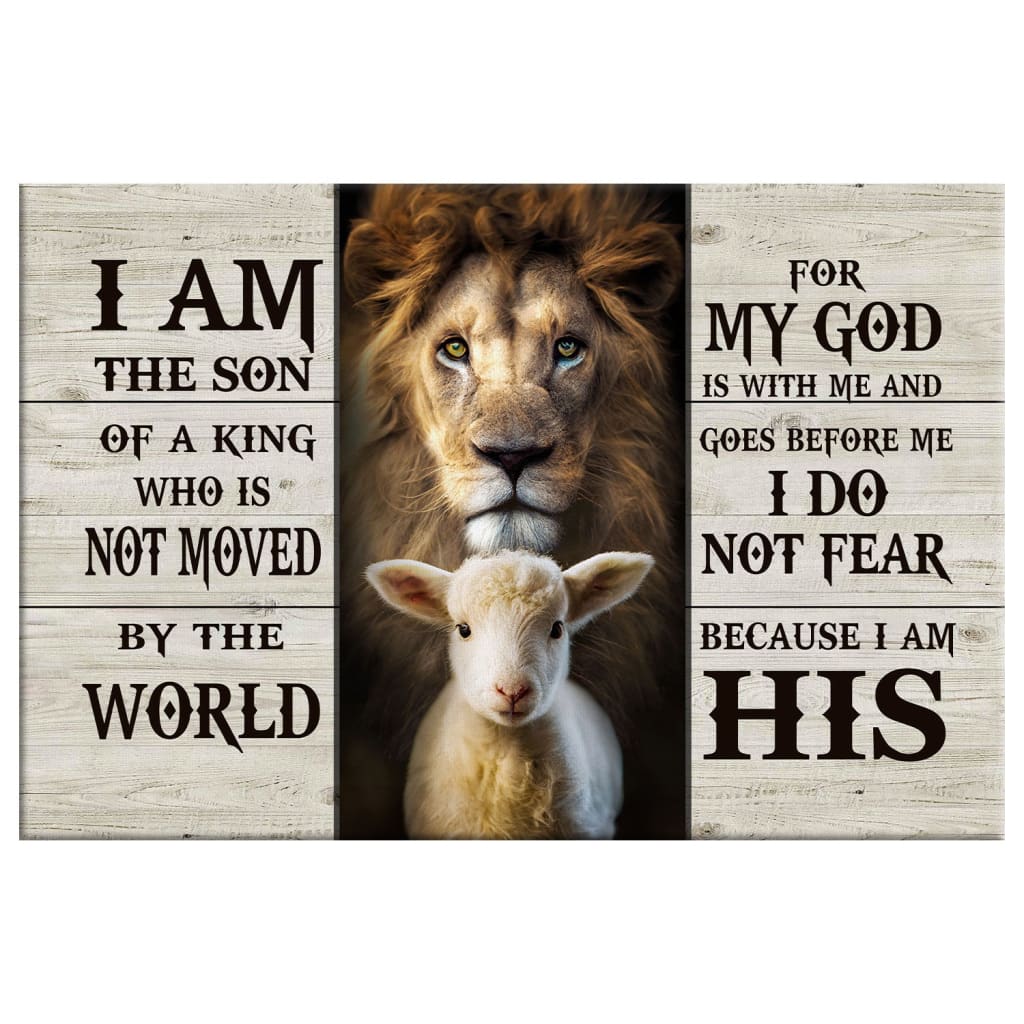 Lion And Lamb Picture, I Am the Son of a King, Christian Wall Art Canvas