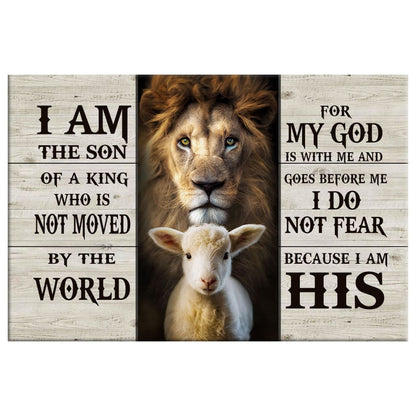 Lion And Lamb Picture, I Am the Son of a King, Christian Wall Art Canvas