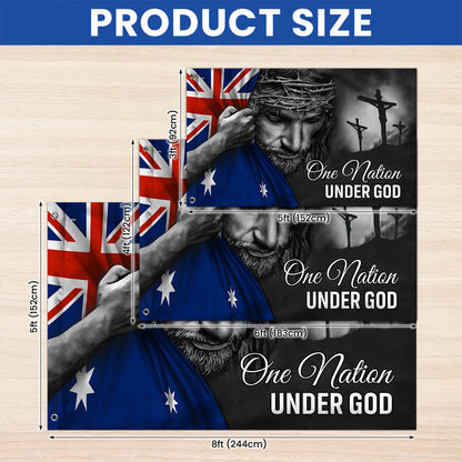 One Nation Under God Jesus Australian Flag - Patriotic Grommet Flag