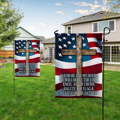 FLAGWIX  Jesus Cross Patriotic Flag As For Me And My House We Will Serve The Lord Flag