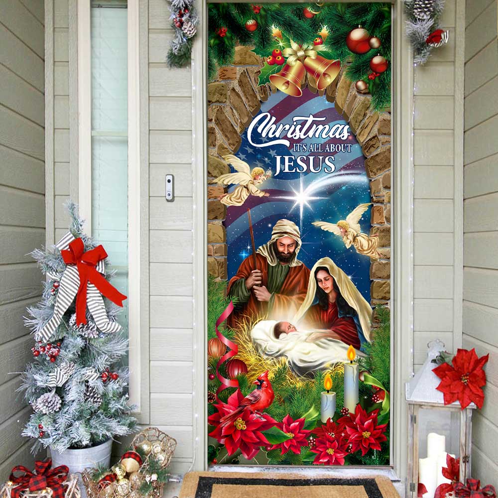 Nativity of Jesus Christmas Door Cover Christmas It’s All About Jesus
