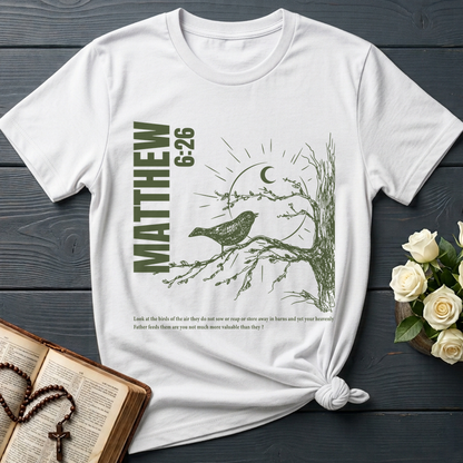 Look At The Birds Of The Air They Do Not Sow Or Reap Or Store Away In Barns And Yet Your Heavenly Father Feeds Them Are You Not Much More Valuable Than They Matthew 6.26 01