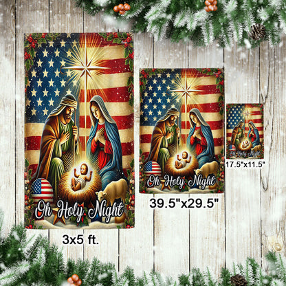 Nativity Scene Nativity Of Jesus Holy Family Christmas American Flag