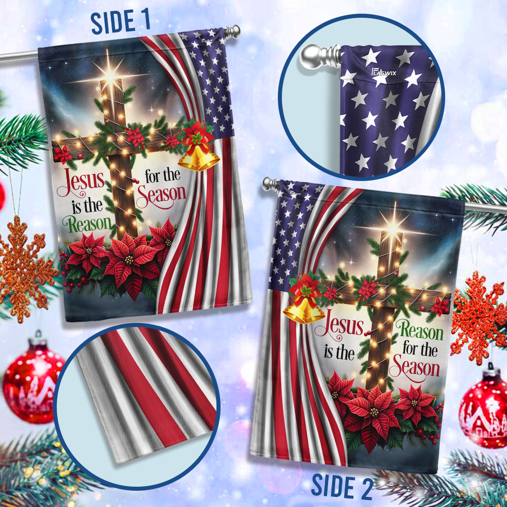Jesus Christ Christmas Flag Jesus Is The Reason For The Season