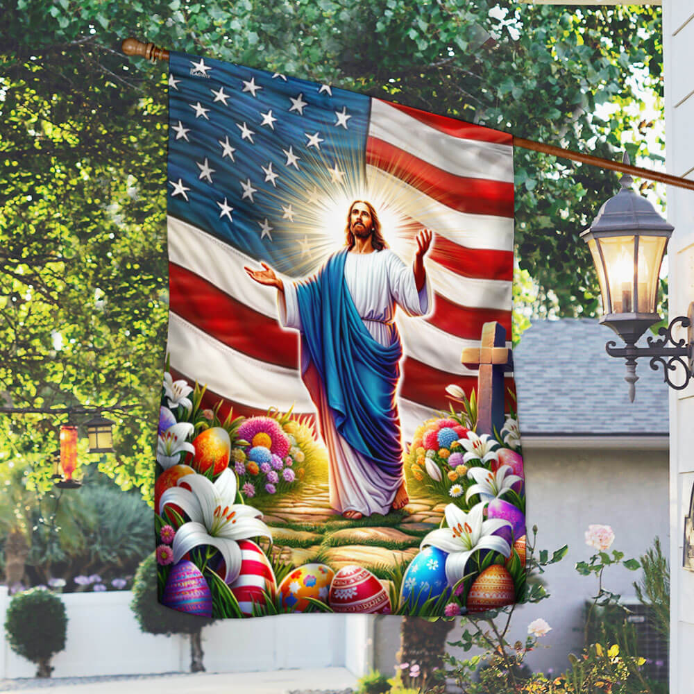 FLAGWIX  Jesus Easter American He Is Risen Christian Flag