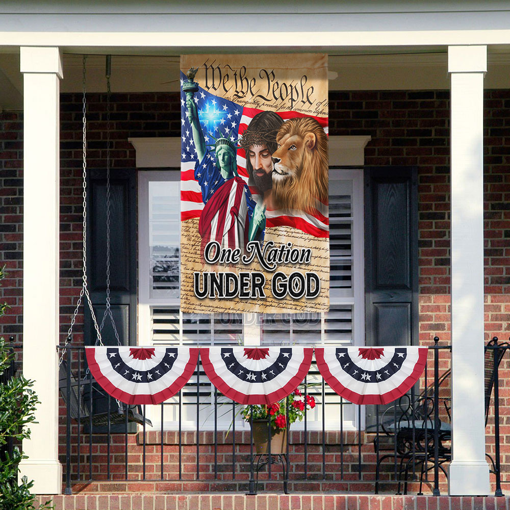 Lion Of Judah Jesus God Patriot One Nation Under God Flag
