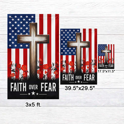 FLAGWIX  Christian Jesus Cross Faith Over Fear Flag