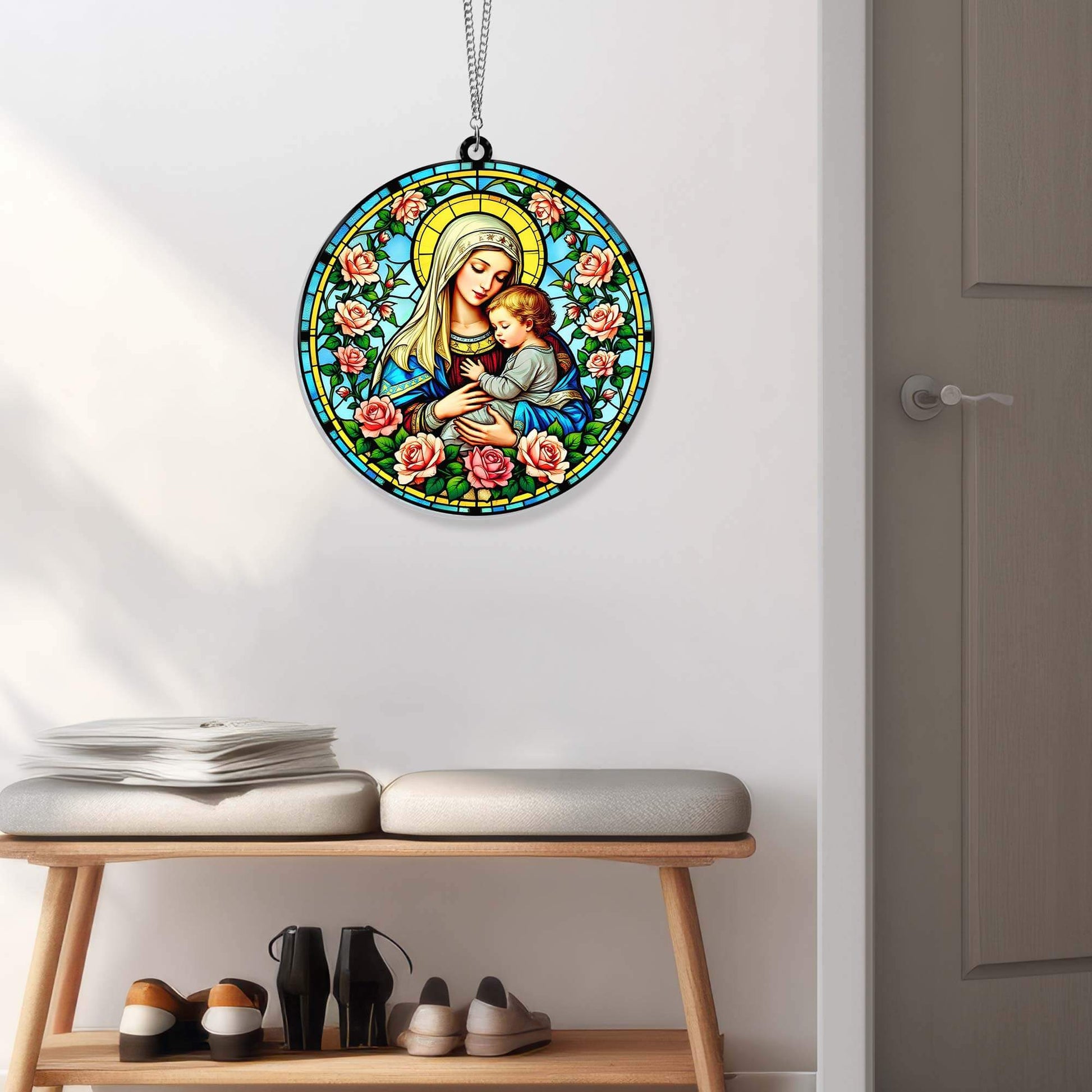Virgin Mary Mother of Jesus Suncatcher Acrylic Hanging Sign