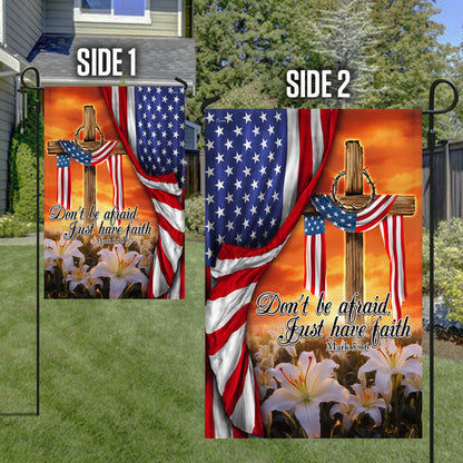 Flagwix American Flag - Just Have Faith The Old Rugged Cross. Christian Cross American Flag TPT926Fn