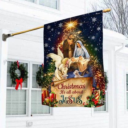 Jesus Christmas Flag Christmas It's All About Jesus Nativity Of Jesus Flag