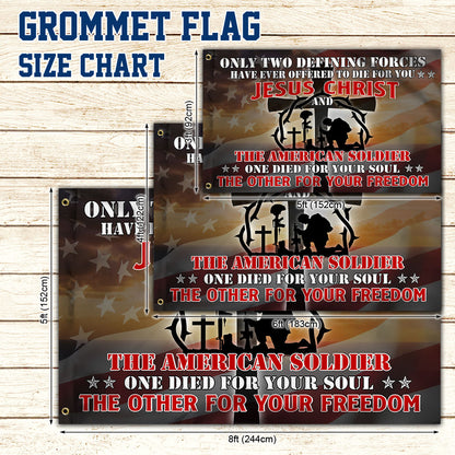 U.S. Veteran Day Jesus And Soldiers Grommet Flag