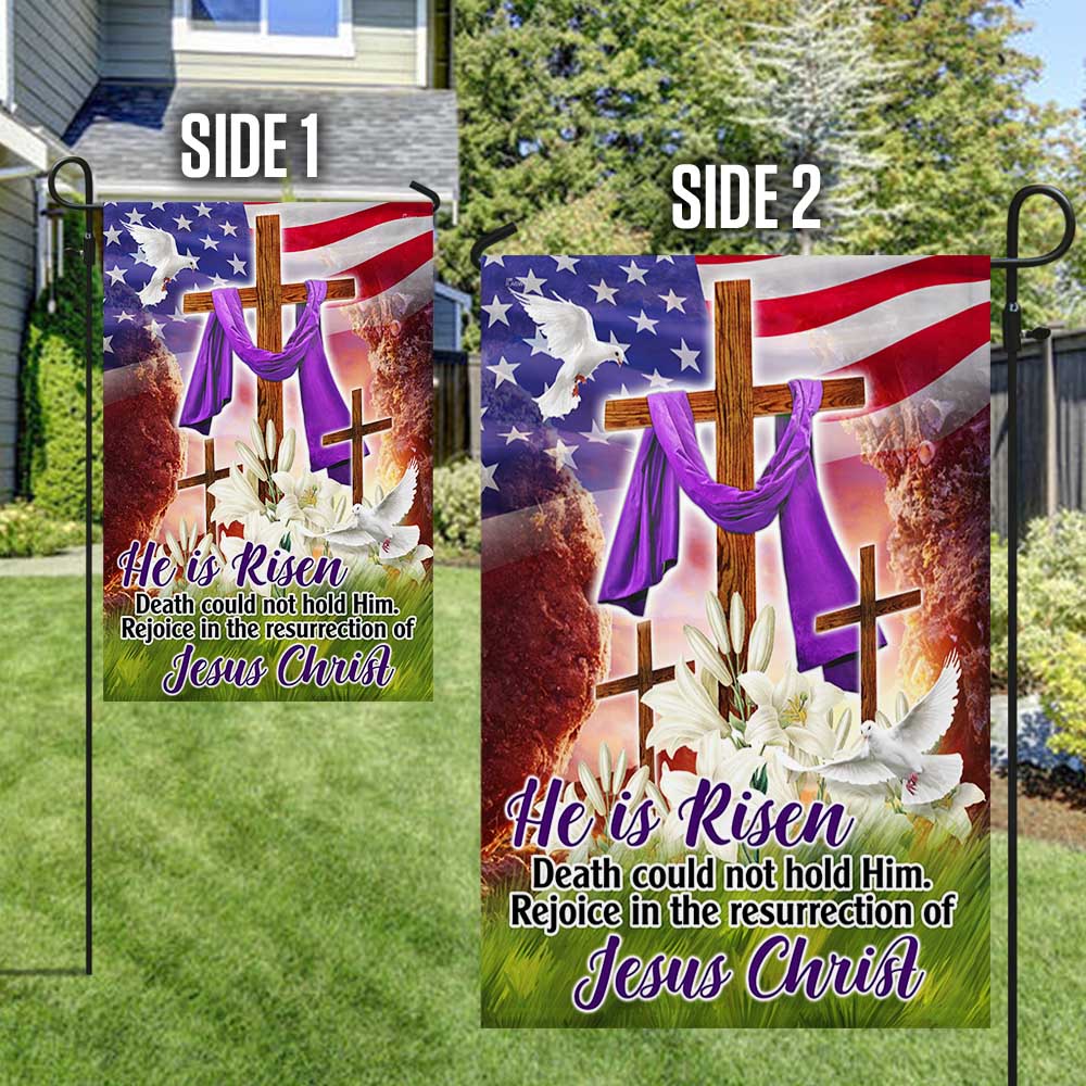 Easter Christian Flag He Is Risen Rejoice In The Resurrection Of Jesus Christ Flag
