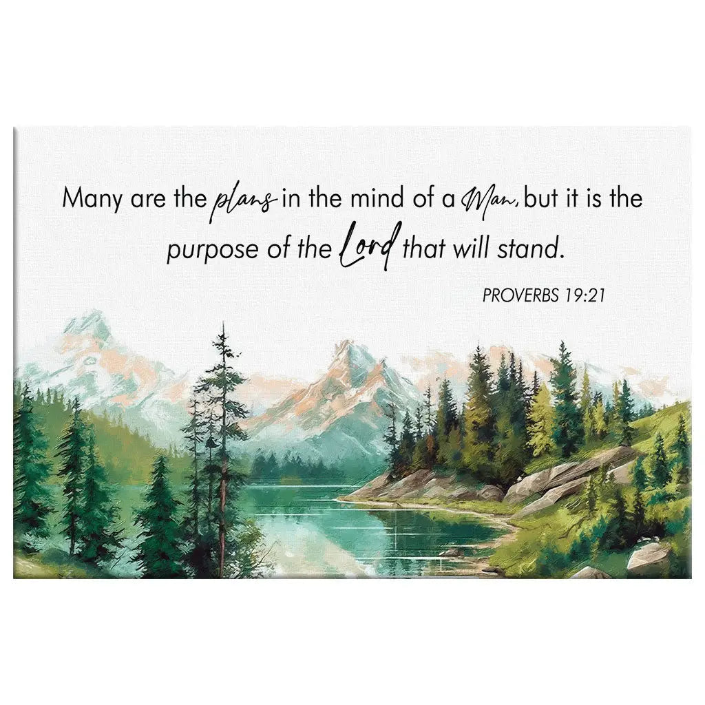 Many Are The Plans Proverbs 19:21 Bible Verse Wall Art Canvas