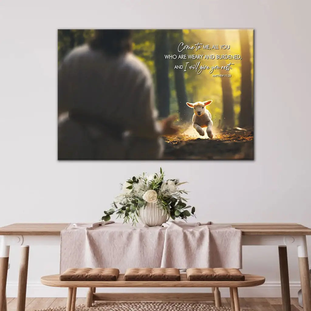 Matthew 11:28 Come To Me All You Who Are Weary Wall Art Canvas