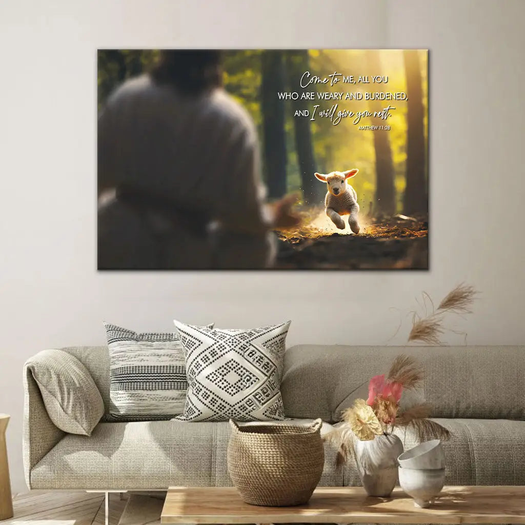 Matthew 11:28 Come To Me All You Who Are Weary Wall Art Canvas