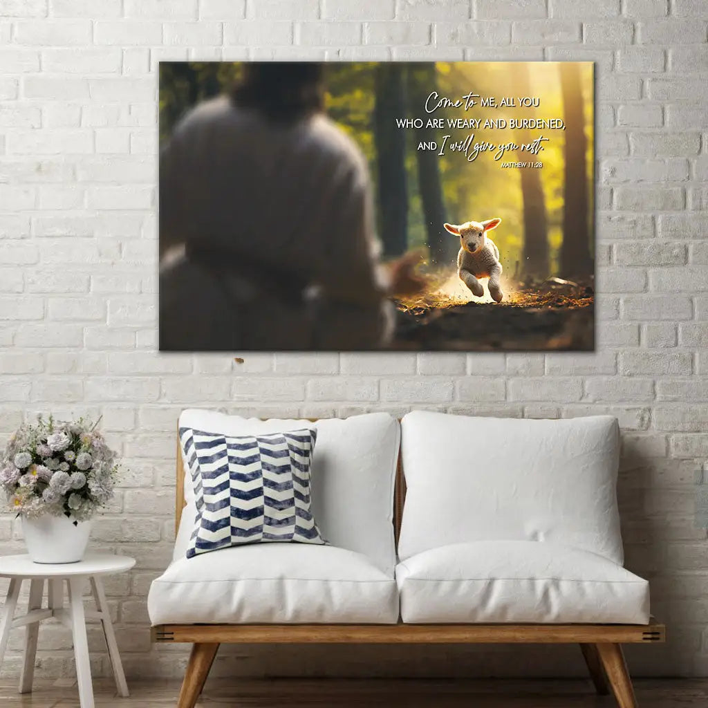 Matthew 11:28 Come To Me All You Who Are Weary Wall Art Canvas