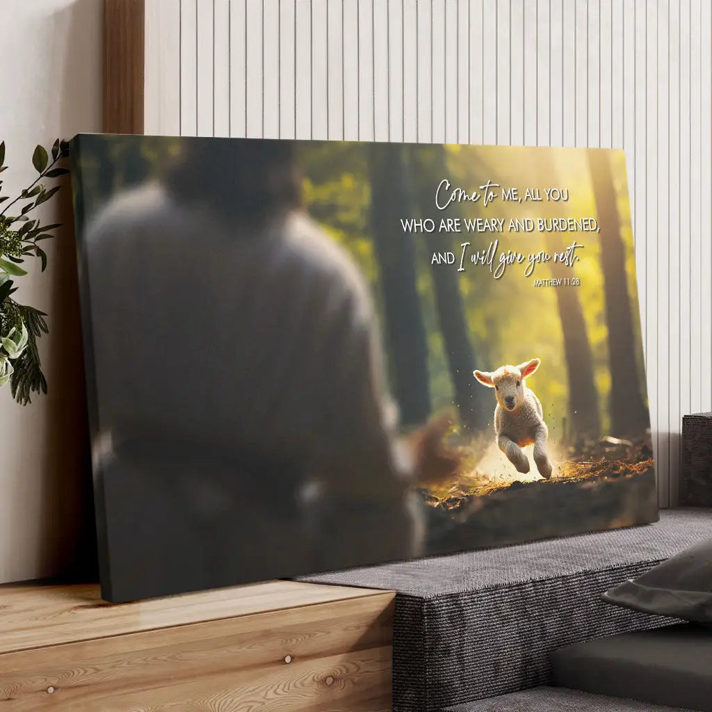 Matthew 11:28 Come To Me All You Who Are Weary Wall Art Canvas