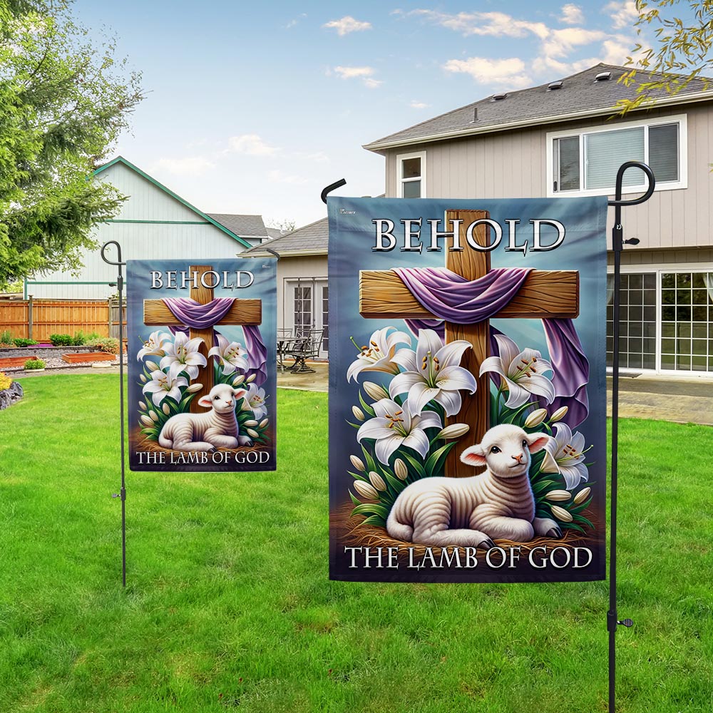 FLAGWIX  Easter Day Christian Cross Behold The Lamb Of God Flag