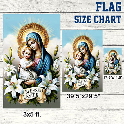 FLAGWIX  Mary Mother and Jesus Christ Blessed Easter Flag