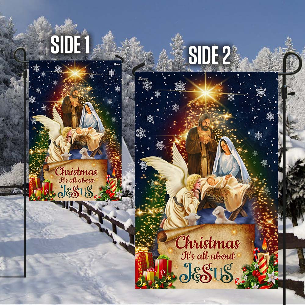 Jesus Christmas Flag Christmas It's All About Jesus Nativity Of Jesus Flag