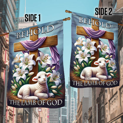 FLAGWIX  Easter Day Christian Cross Behold The Lamb Of God Flag