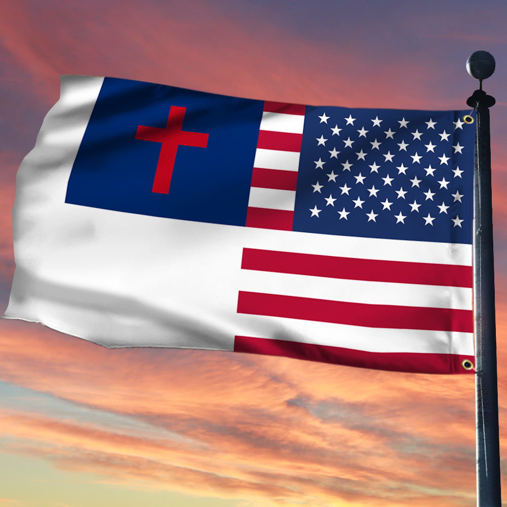Christian And American Grommet Flag