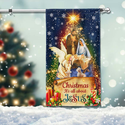 Jesus Christmas Flag Christmas It's All About Jesus Nativity Of Jesus Flag