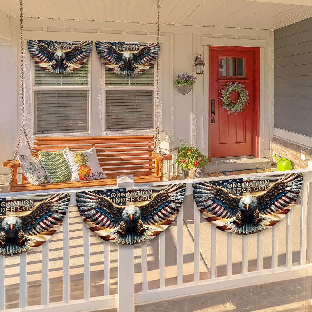 One Nation Under God Patriotic Eagle Non-Pleated Fan Flag