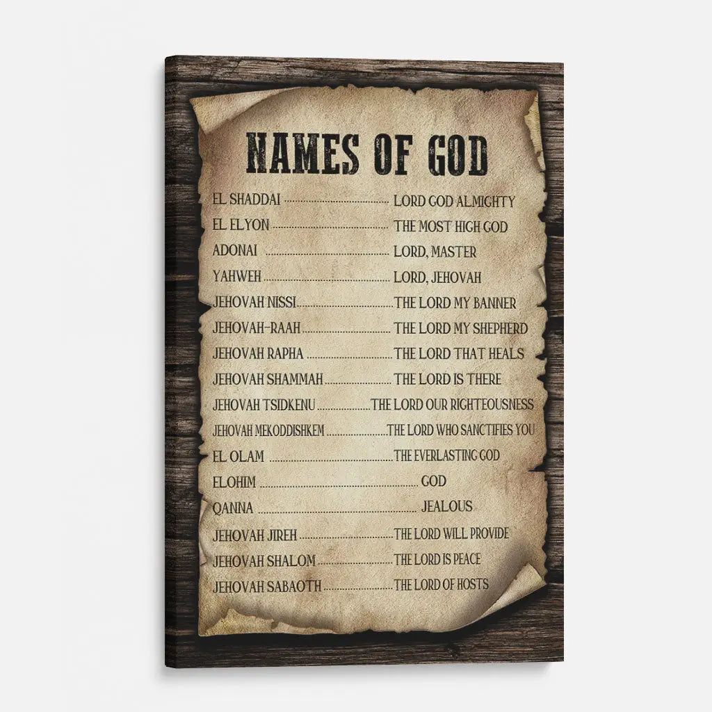 Names of God Wall Art Canvas Print