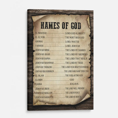 Names of God Wall Art Canvas Print