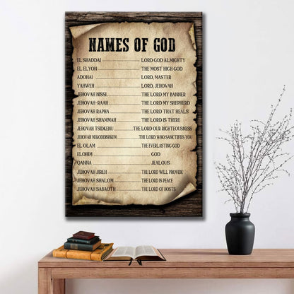 Names of God Wall Art Canvas Print