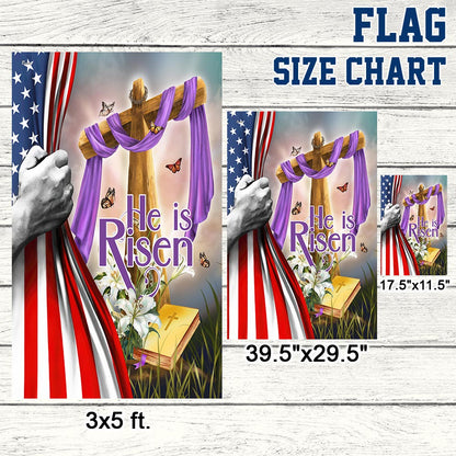 FLAGWIX Easter Christian Cross He Is Risen Flag