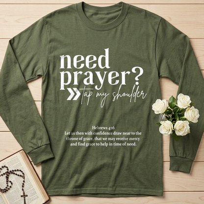 Need Prayer Tap My Shoulder Hebrews 4.16 01