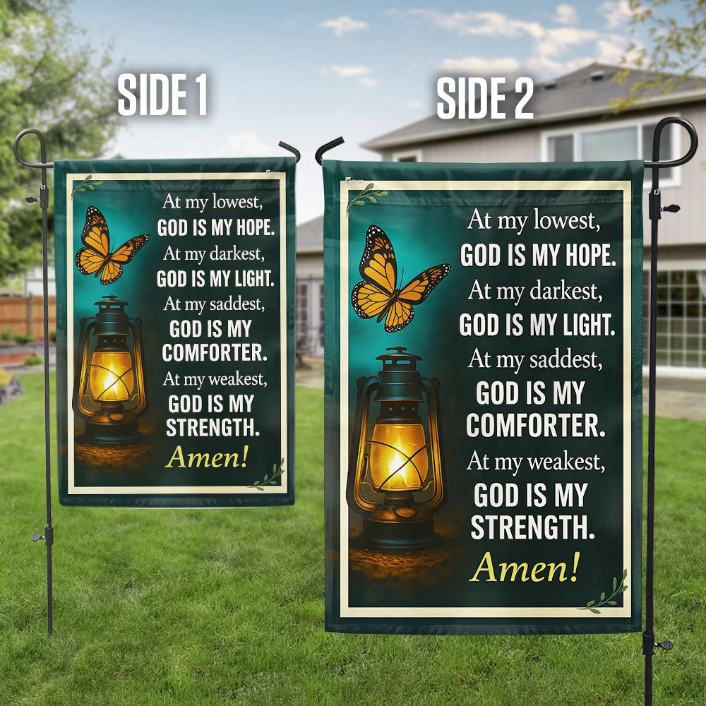 Inspirational Christian God Is My Strength Flag