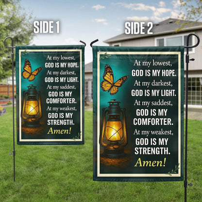 Inspirational Christian God Is My Strength Flag
