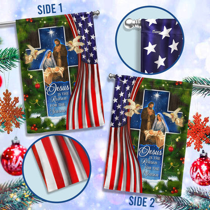 Nativity Of Jesus Christmas flags - Holy Family 'Jesus Is the Reason for the Season' Christmas Décor  - 3-Day Shipping
