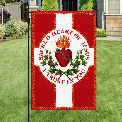 Sacred Heart Of Jesus I Trust In You Christian Catholic Flag 3-Day Shipping