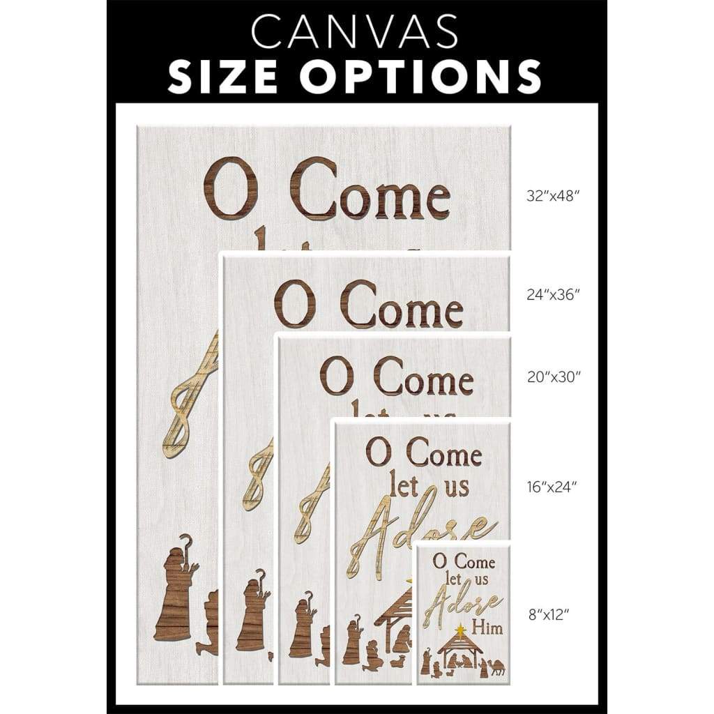 O Come Let Us Adore Him, Nativity of Jesus, Christian Christmas Wall Art