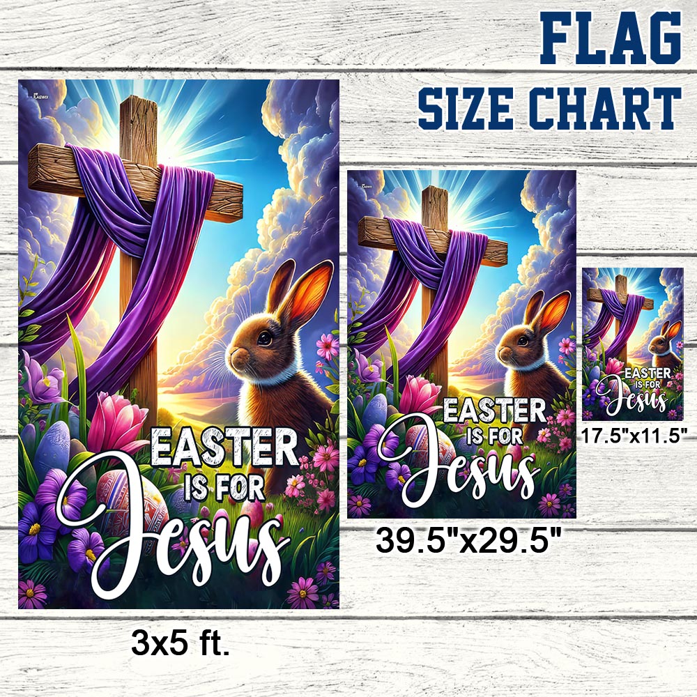 FLAGWIX Easter Is For Jesus Bunny Rabbit Jesus Christ Cross Flag