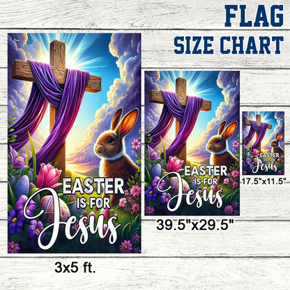 FLAGWIX Easter Is For Jesus Bunny Rabbit Jesus Christ Cross Flag
