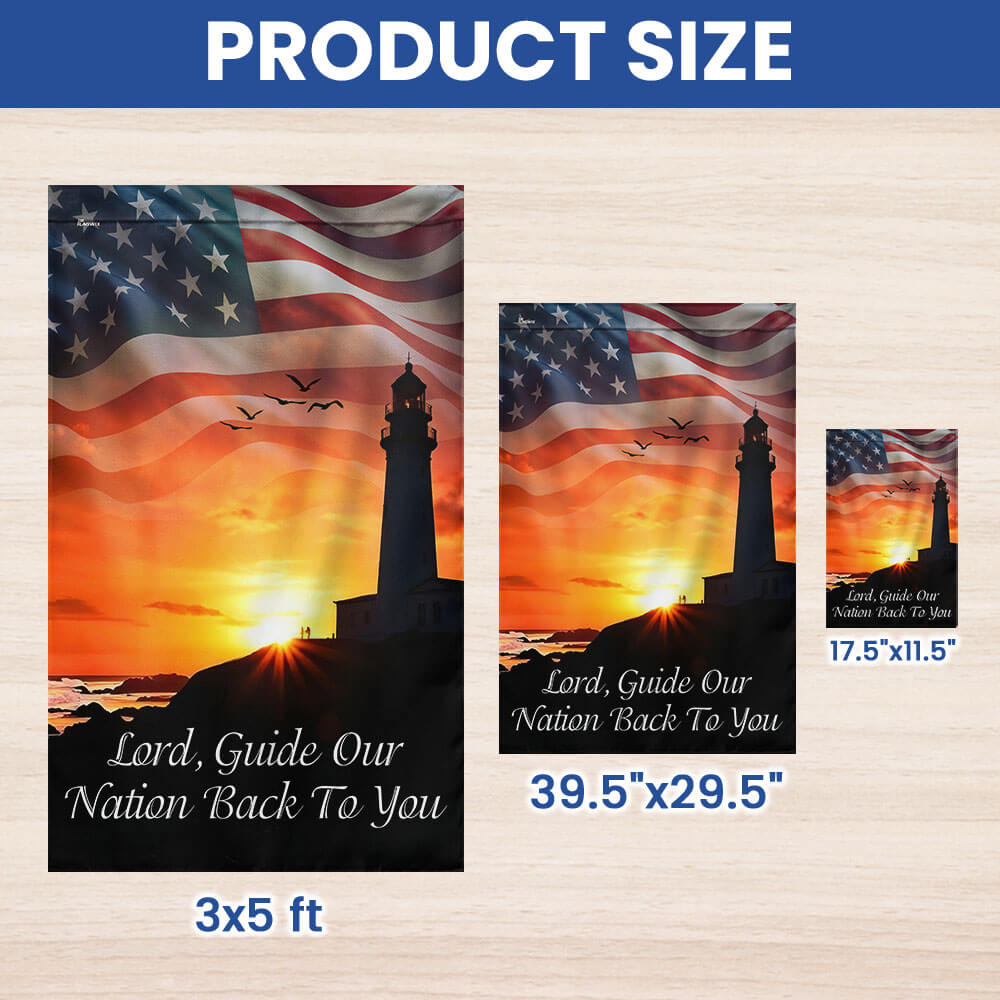 Christian Jesus Lighthouse Flag Lord Guide Our  Nation Back To You Flag
