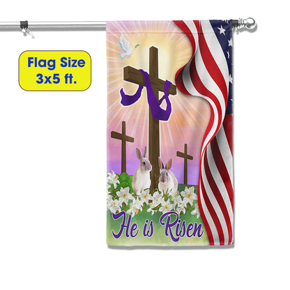 Easter Jesus Cross He Is Risen Flag