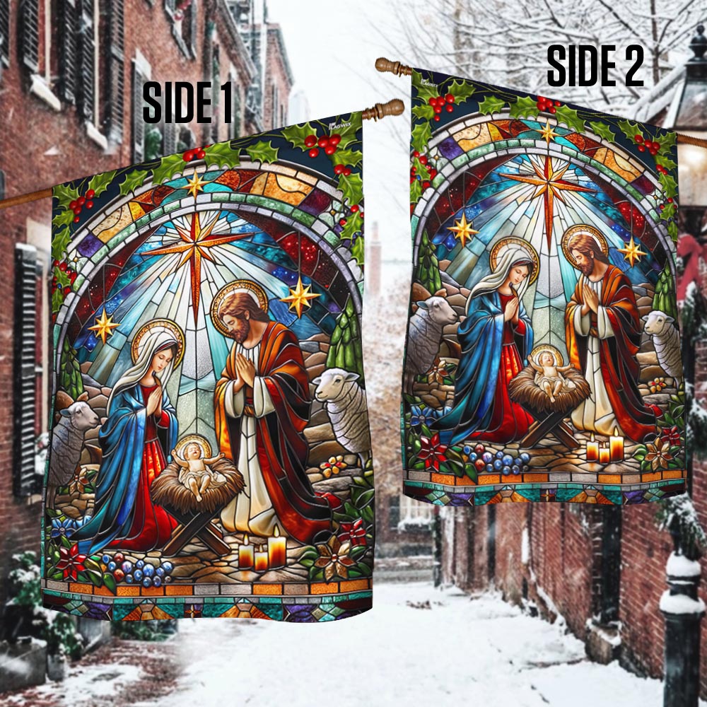 Nativity of Jesus Christmas Oh Holy Night Flag