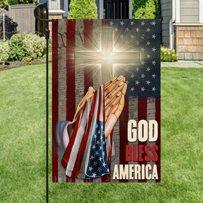 God Bless America Christian Cross Flag