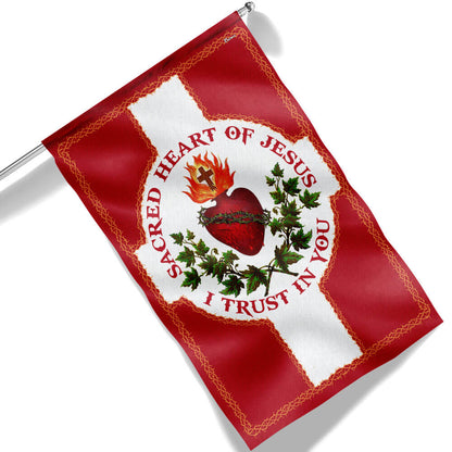 Sacred Heart Of Jesus I Trust In You Christian Catholic Flag 3-Day Shipping
